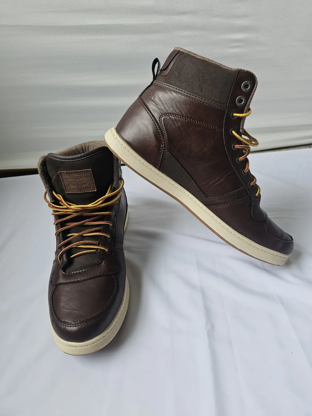Levi's Men's Mason Hi Top Sneaker Boots - Brown Leather & Suede